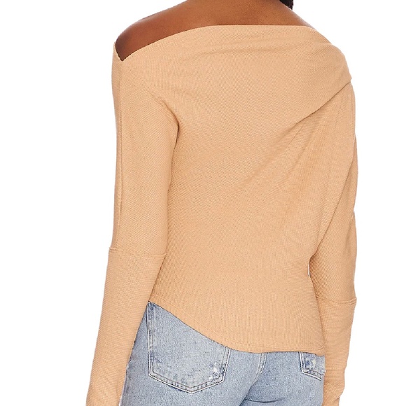 Free People We The Free Fuji Off The Shoulder Thermal Top Pale Camel - Picture 4 of 11